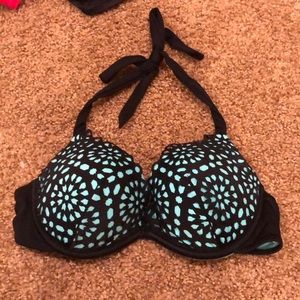 Teal and black swimsuit